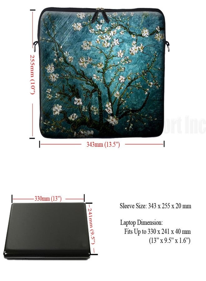 Meffort Inc 13 13.3 Inch Neoprene Laptop Bag Carrying Sleeve with Hidden Handle and Adjustable Shoulder Strap - Vincent Van Gogh Almond Blossoming - Image 3