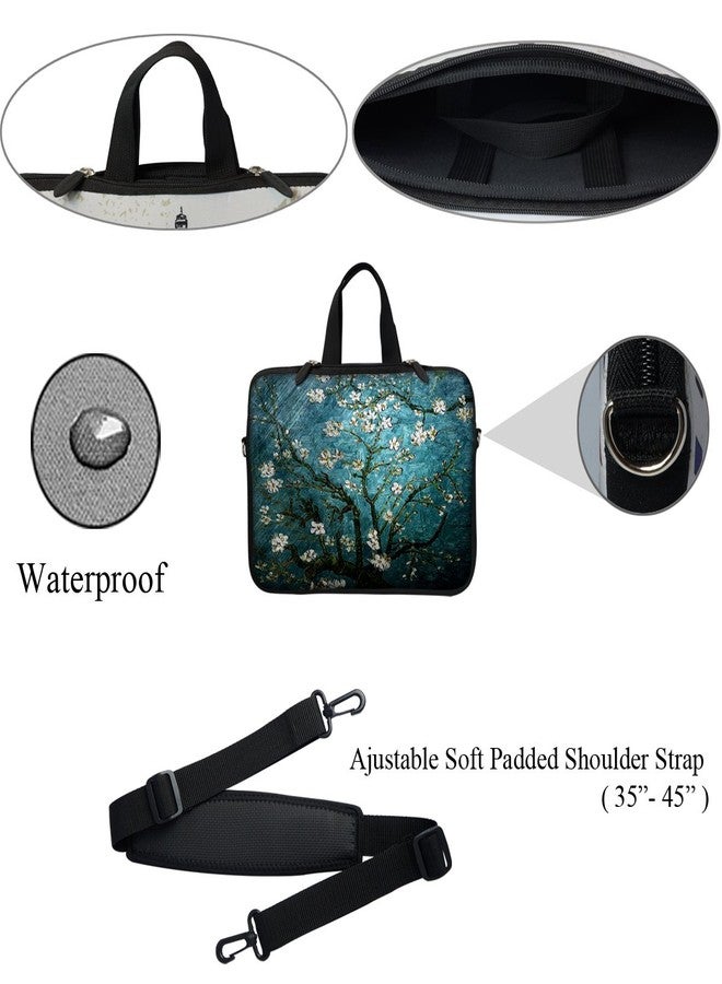 Meffort Inc 13 13.3 Inch Neoprene Laptop Bag Carrying Sleeve with Hidden Handle and Adjustable Shoulder Strap - Vincent Van Gogh Almond Blossoming - Image 2