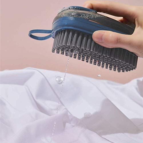 Mockery Multifunctional Scrubbing Brush, Automatic Liquid Filling Reusable Soft Laundry Clothes and Shoes Scrubbing Brush, Good Scrubber Cleaner for Bathroom Kitchen Tub Shower Sink Carpet (Blue) - Image 3