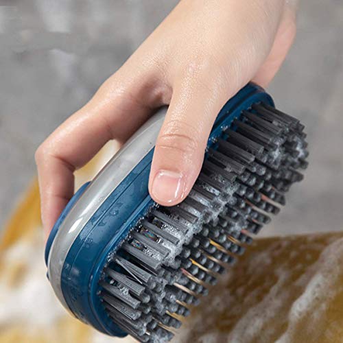 Mockery Multifunctional Scrubbing Brush, Automatic Liquid Filling Reusable Soft Laundry Clothes and Shoes Scrubbing Brush, Good Scrubber Cleaner for Bathroom Kitchen Tub Shower Sink Carpet (Blue) - Image 5