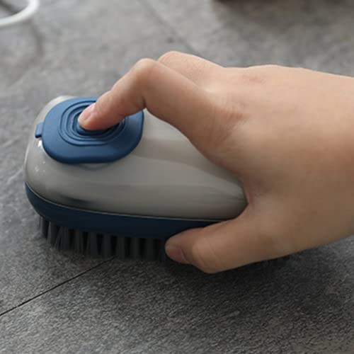 Mockery Multifunctional Scrubbing Brush, Automatic Liquid Filling Reusable Soft Laundry Clothes and Shoes Scrubbing Brush, Good Scrubber Cleaner for Bathroom Kitchen Tub Shower Sink Carpet (Blue) - Image 2