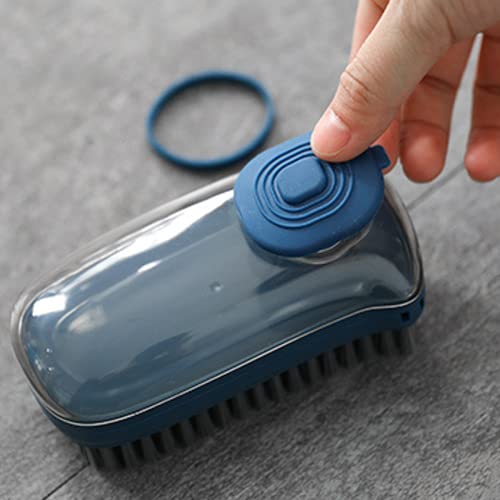 Mockery Multifunctional Scrubbing Brush, Automatic Liquid Filling Reusable Soft Laundry Clothes and Shoes Scrubbing Brush, Good Scrubber Cleaner for Bathroom Kitchen Tub Shower Sink Carpet (Blue) - Image 4
