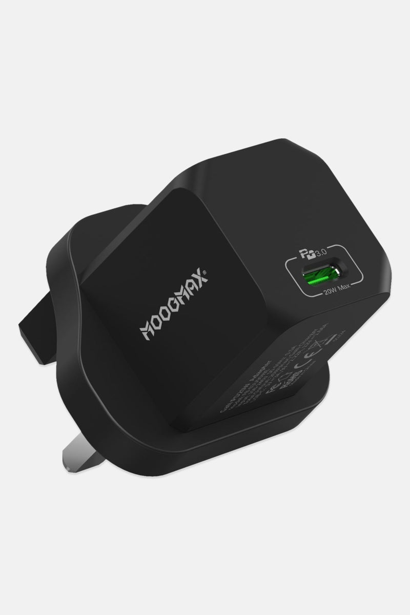 MOOGMAX FB-03U90WE GaN PD 20W Charger, Black - Image 1