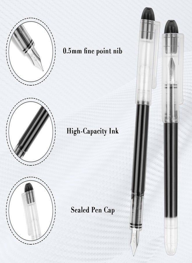 FEIDIAO 12Pcs Disposable Fountain Pens,Smooth Writing Black Pens,Quick Drying Ink Pen,Office School Supplies for Doodling,Sketching,Calligraphy(Black) - Image 2