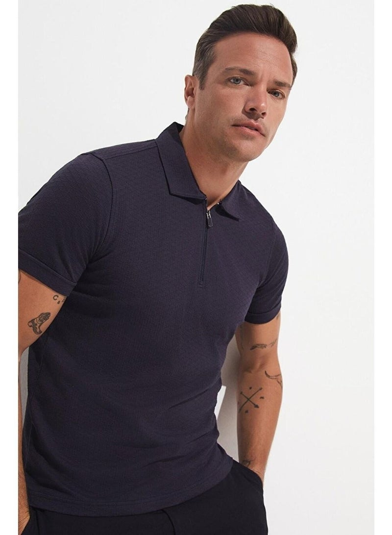 جون تيشيرت رجالي بقصة واسعة وياقة دائرية وجيب - Image 1