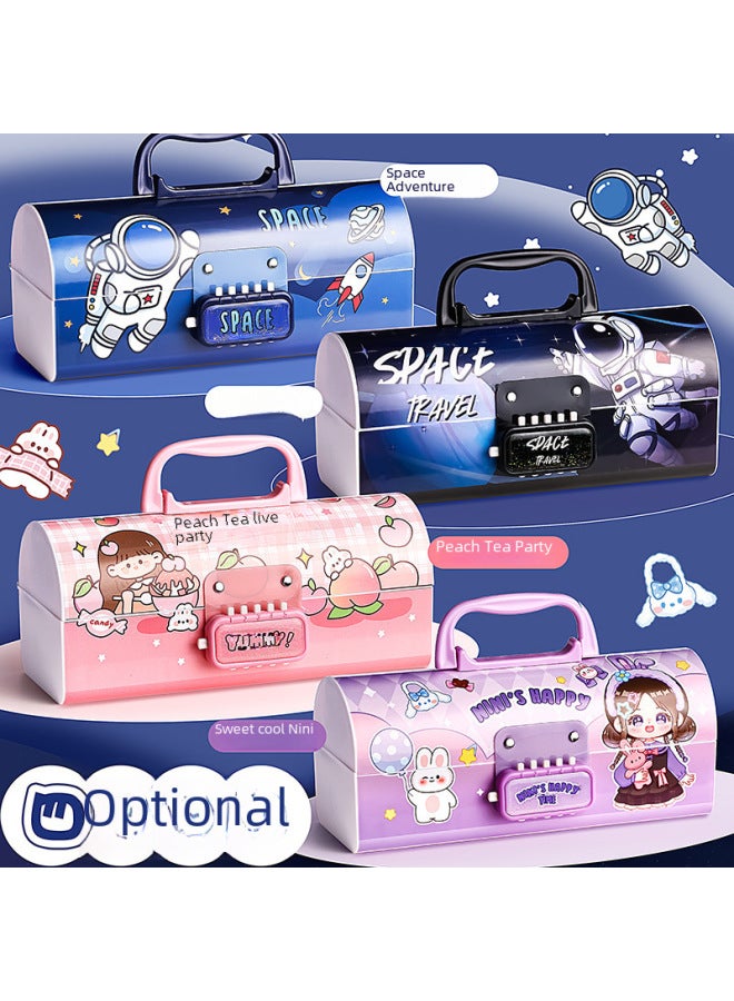 Kaba Bear Multifunctional Stationery Box Password Lock Boys Boys Pen Box High-tech Agency Pencil Box Toy Box For Primary School Students - Image 2