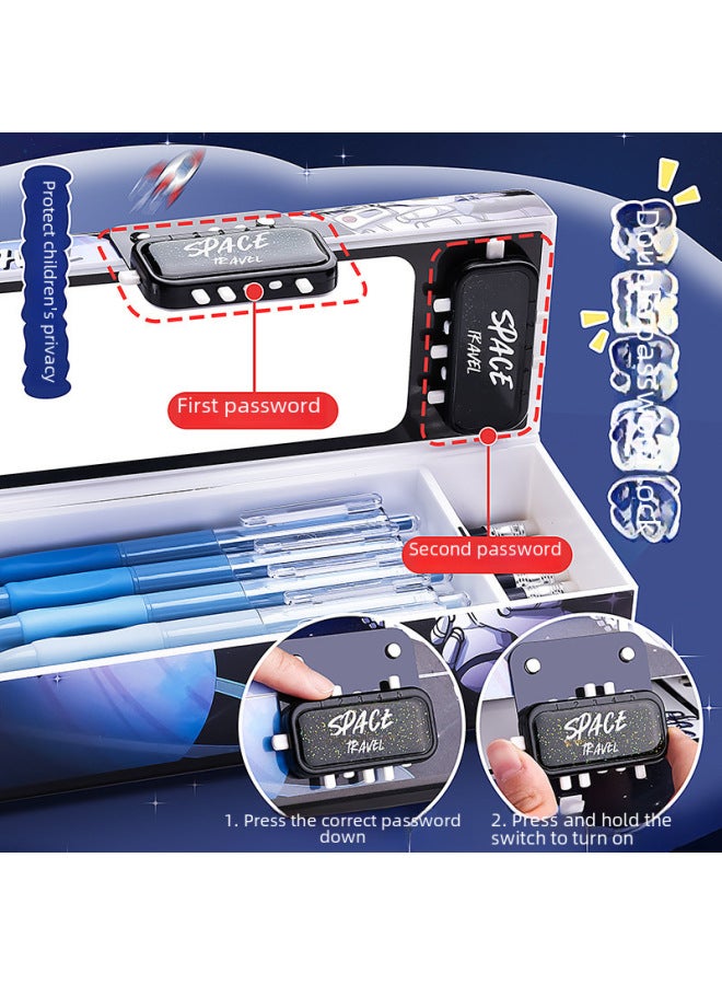 Kaba Bear Multifunctional Stationery Box Password Lock Boys Boys Pen Box High-tech Agency Pencil Box Toy Box For Primary School Students - Image 4