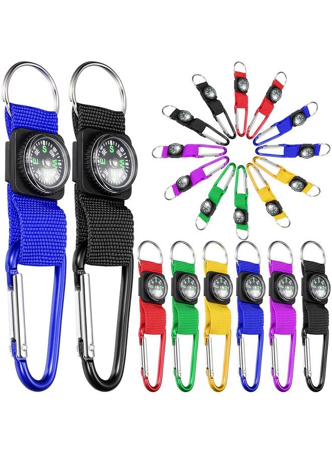 TOODOO 36 Pieces Compass Keychain Bulk Carabiner Belt Clips Adventure Explorer Party Favors Outdoors Camping Theme Birthday Party Favors School Map Project Prizes Toys For Kids - Image 2