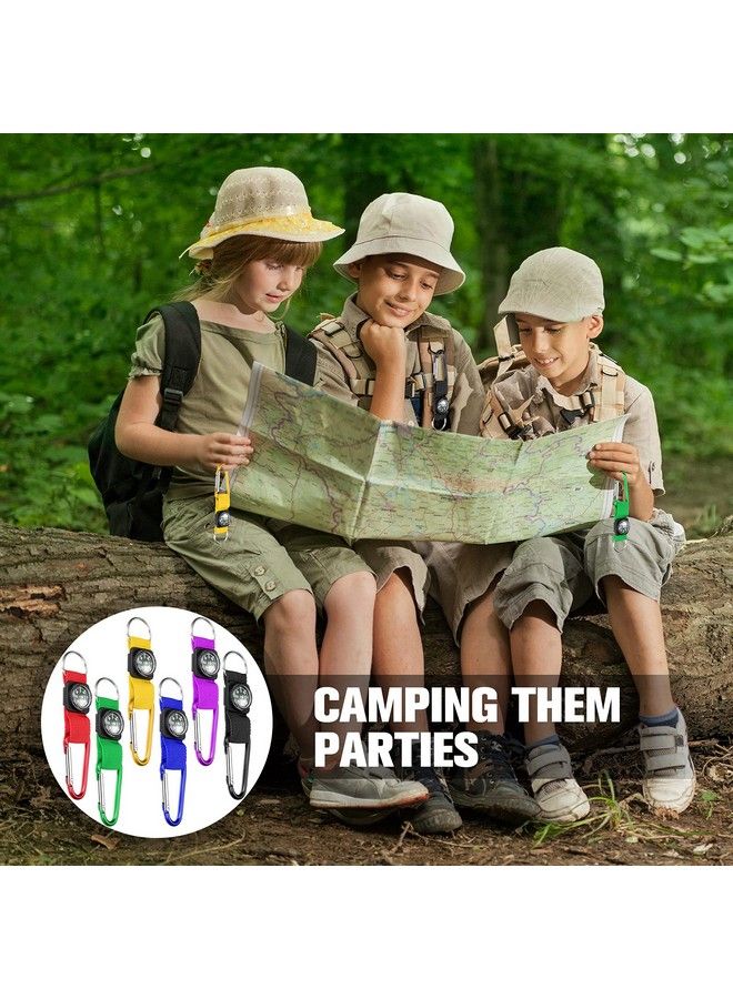 TOODOO 36 Pieces Compass Keychain Bulk Carabiner Belt Clips Adventure Explorer Party Favors Outdoors Camping Theme Birthday Party Favors School Map Project Prizes Toys For Kids - Image 4