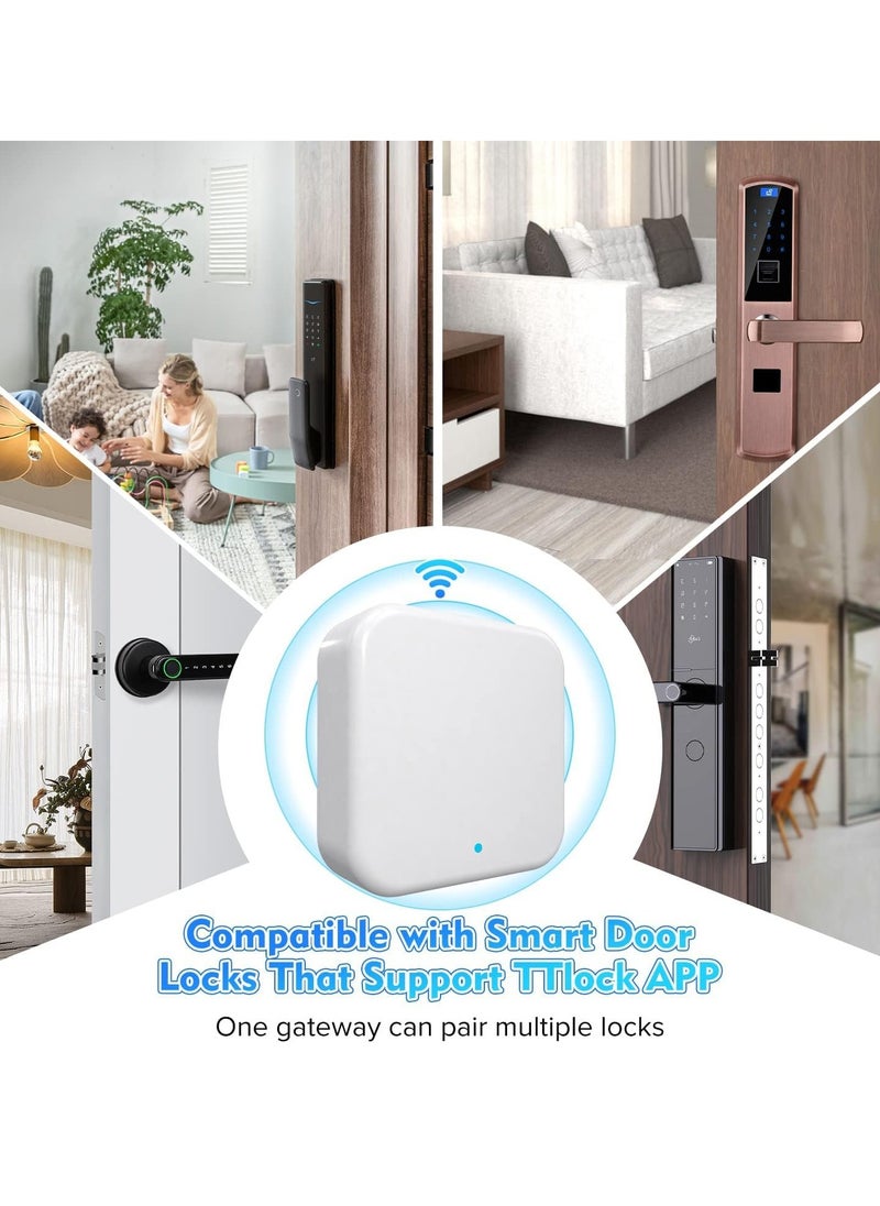 Xkimos - Smart Wi-Fi Gateway G2 Hub for Remote Control, Bridge Management of Bluetooth Deadbolt Door Locks with TT Lock Device App, Works with Alexa Google Home for Voice Control (White) - Image 1