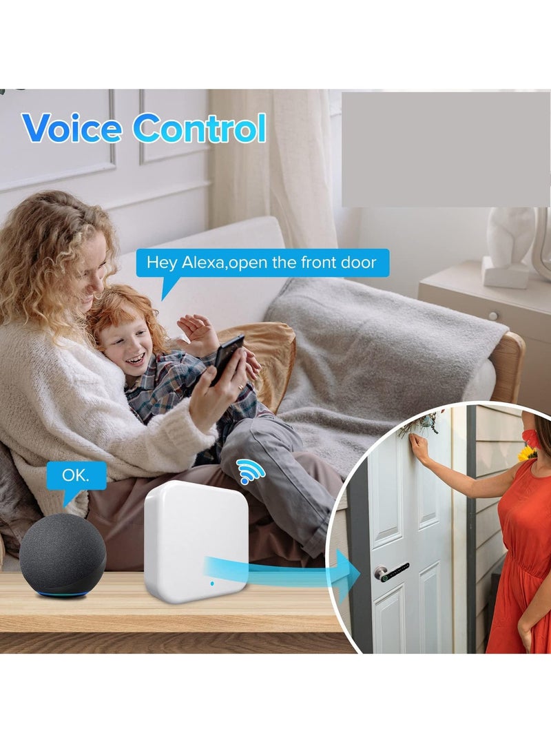 Xkimos - Smart Wi-Fi Gateway G2 Hub for Remote Control, Bridge Management of Bluetooth Deadbolt Door Locks with TT Lock Device App, Works with Alexa Google Home for Voice Control (White) - Image 1
