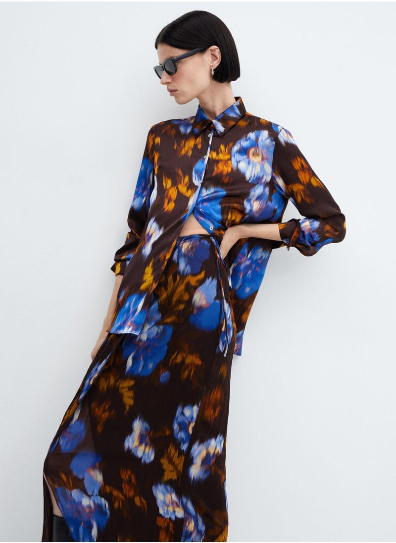 MANGO - Long Down Print Shirt - Image 1