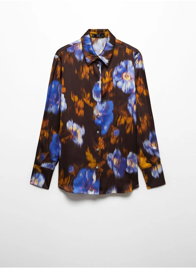 MANGO Long Down Print Shirt