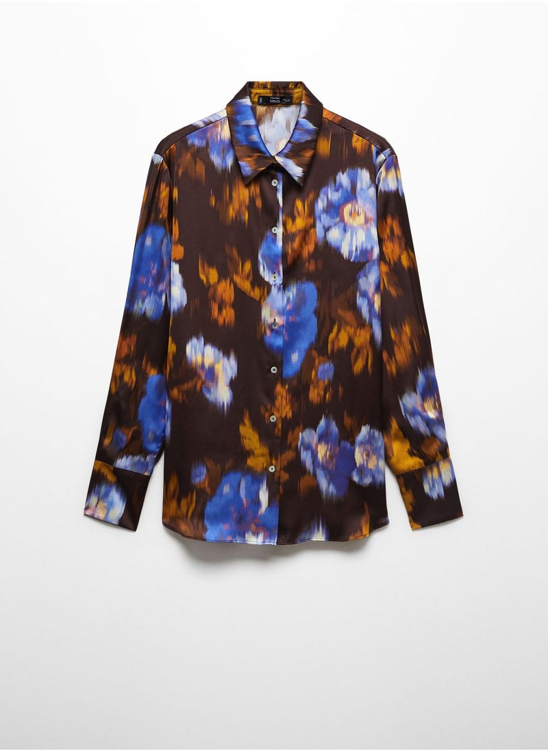 MANGO - Long Down Print Shirt - Image 1