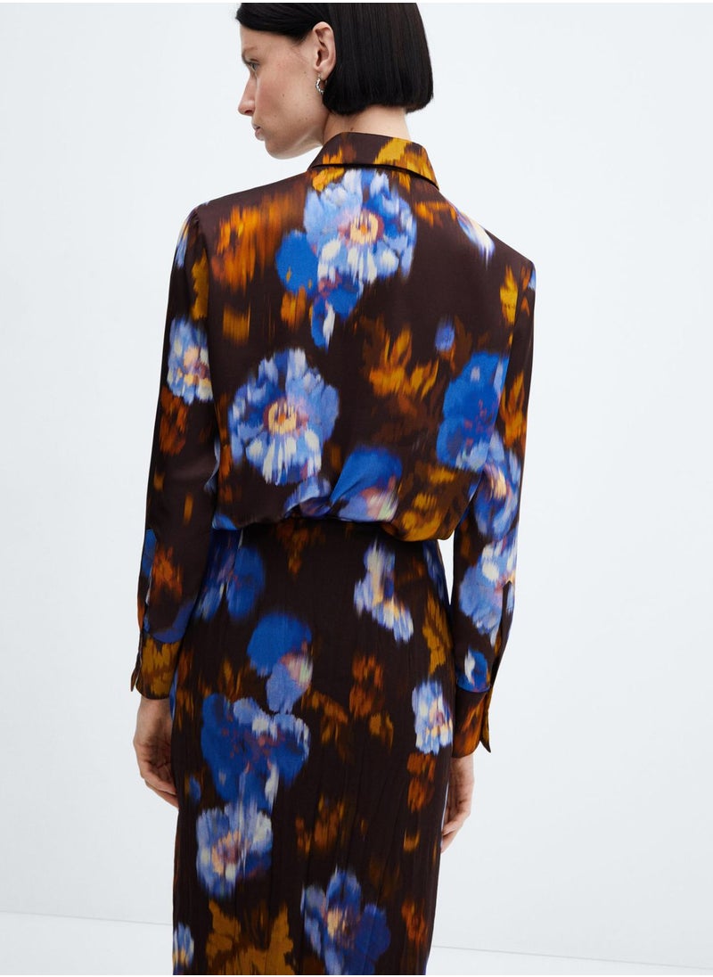 MANGO - Long Down Print Shirt - Image 1