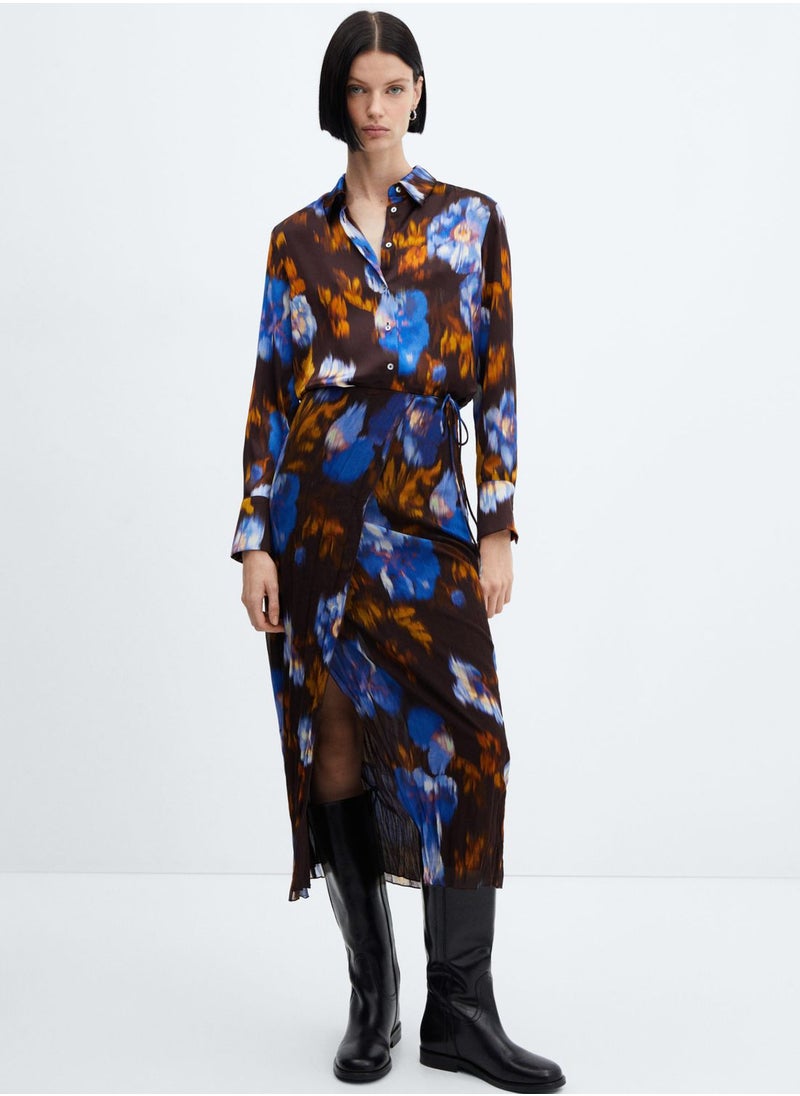 MANGO - Long Down Print Shirt - Image 1