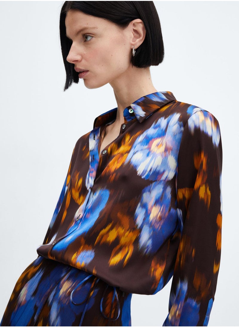 MANGO - Long Down Print Shirt - Image 1