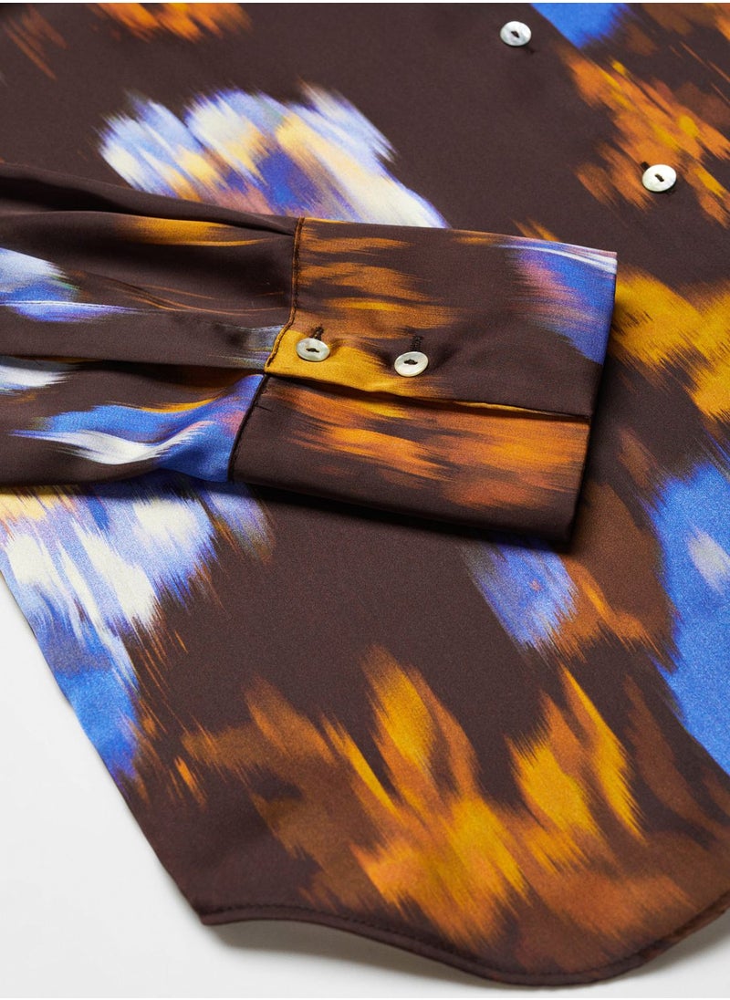 MANGO - Long Down Print Shirt - Image 1