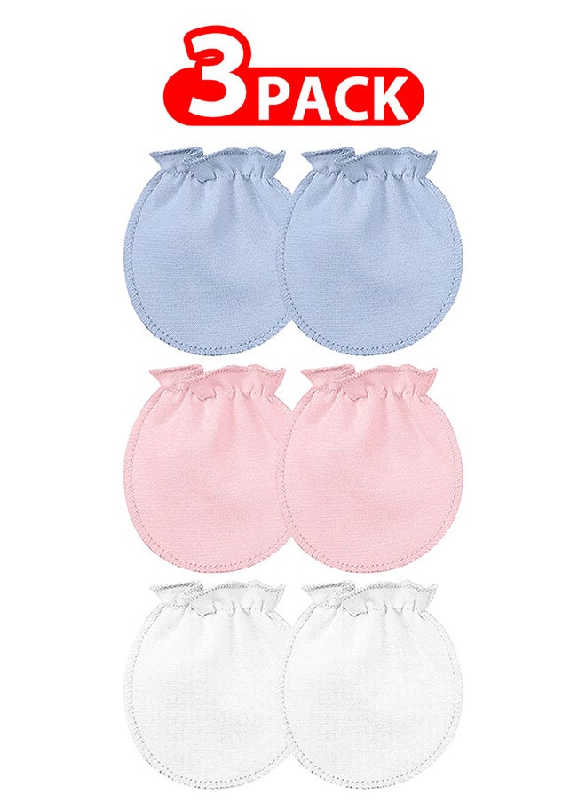 MARGOUN 3 Packs Newborn Baby Mittens Anti Scratch Baby Mittens No Scratch Mittens Baby Gloves for 0-6 Months Boys Girls Multicolour  - Image 1