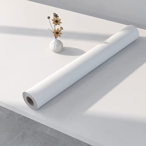 CREON™ Self-Adhesive Matte Wallpaper Removable Contact Paper Peel and Stick Paper Countertops for Kitchen (2 feet by 5 feet, White MAT Wallpaper) - Image 1