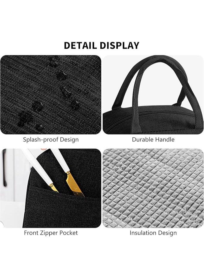 rayze Insulated Lunch Bag for Men and Women, Portable Multi-Layer Thermal Lunch Tote with Cutlery Pocket, Waterproof Oxford Fabric with Reinforced Handle - Perfect for Work, Picnics, and Travel - Image 2
