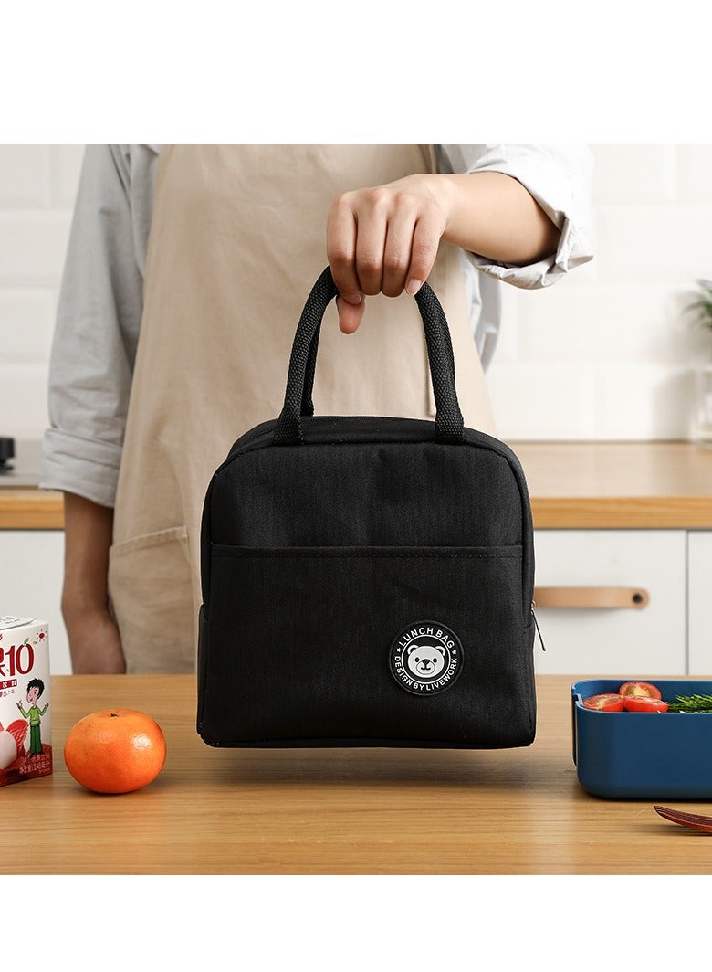 rayze Insulated Lunch Bag for Men and Women, Portable Multi-Layer Thermal Lunch Tote with Cutlery Pocket, Waterproof Oxford Fabric with Reinforced Handle - Perfect for Work, Picnics, and Travel - Image 1