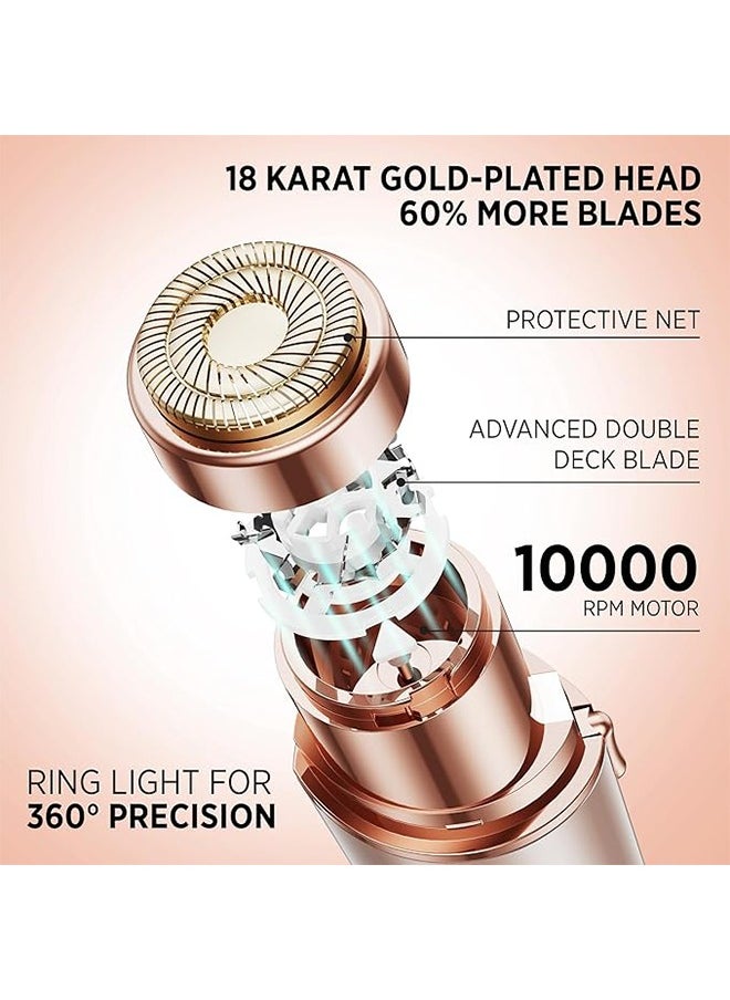 Generic Facial Hair Remover for Women, Rechargeable Facial Hair Removal Device, Painless Facial Epilator, Eyebrow Lips Body Facial Hair Removal - Rose Gold  - Image 3