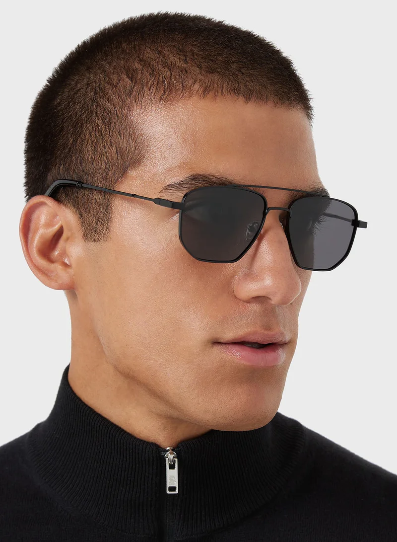 Robert Wood Polarized Gradient Lens Metal Frame Square Aviator Sunglasses