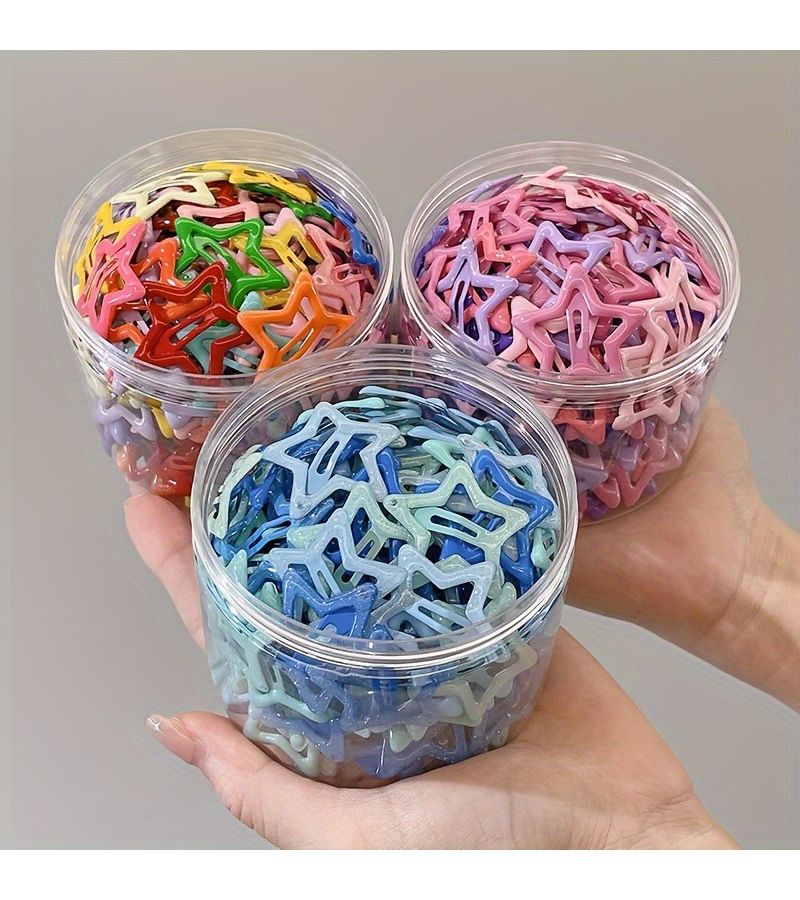 8pcs Multicolor Hollow Star Hairpin Set Bohemian Random Delivery for Women - Image 4