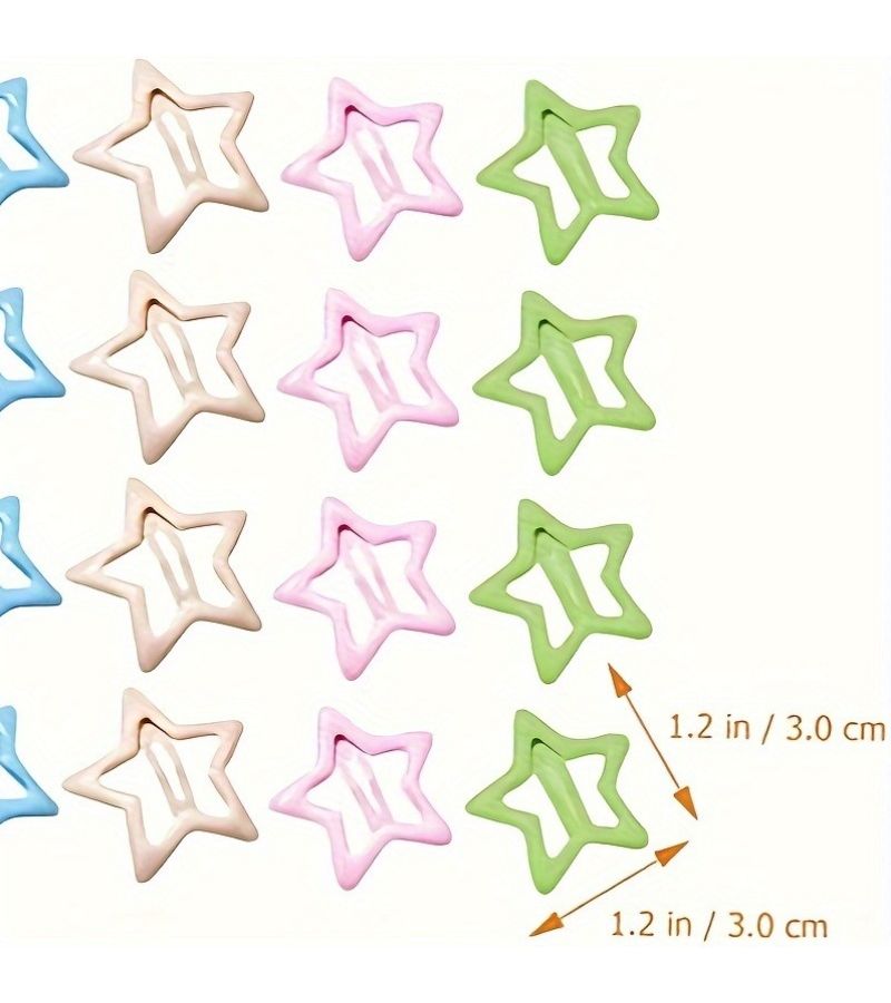 8pcs Multicolor Hollow Star Hairpin Set Bohemian Random Delivery for Women - Image 3
