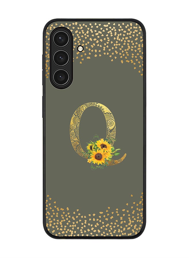 Stylizedd For Samsung Galaxy A17 / A17 4G / M17 Case,Slim fit Camera Protection, Shockproof Thin Phone cover  - Custom Floral Monogram - Q  (Olive Green ) - Image 1
