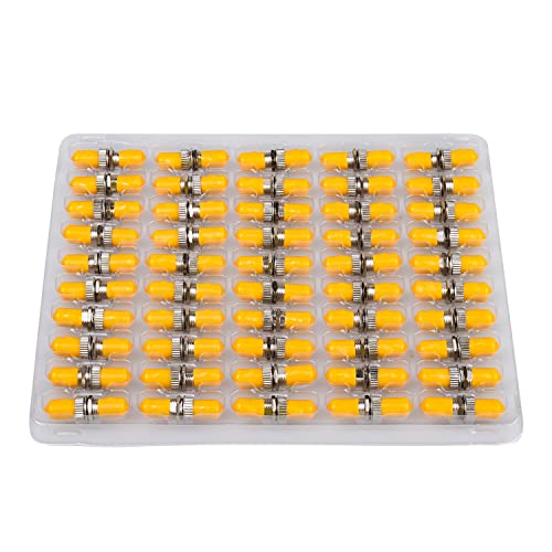 Duogalia 50 Pack ST Fiber Optical Couplers Adapter Cable Barrel Connector ST to ST Bulkhead Fiber Coupler Singlemode (Yellow) - Image 1