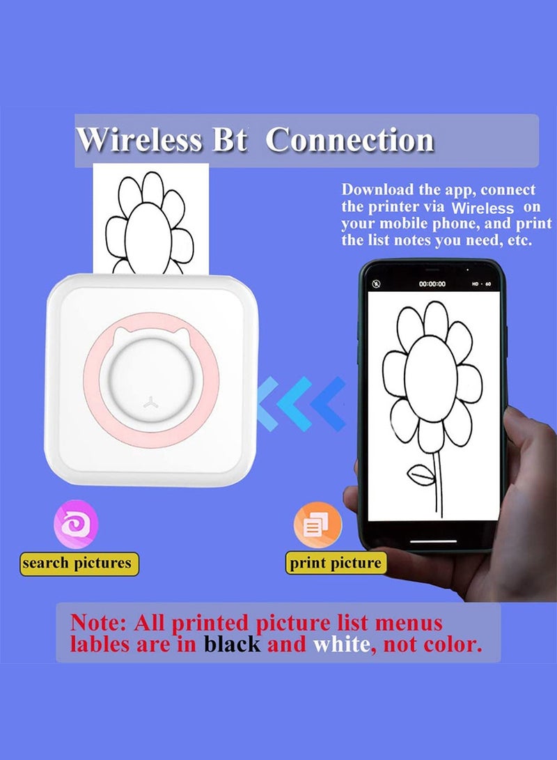 Kidle Mini Printer,Portable Inkless Sticker Maker,Bluetooth Printer for Phone App Free,Wireless Label Printer,Compatible with iOS&Android - Image 2