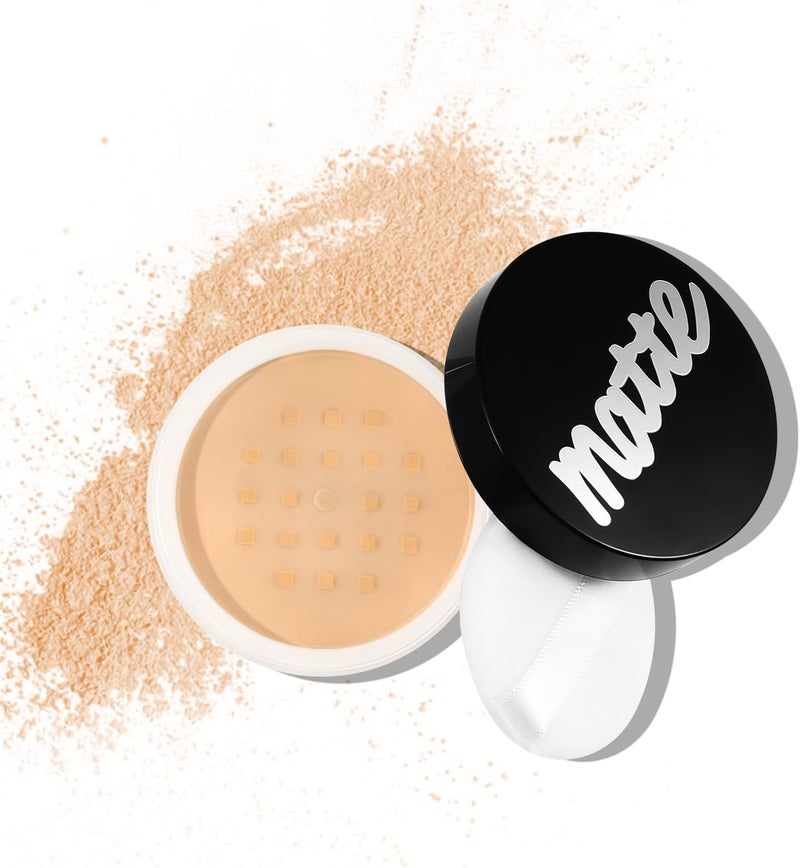 Boobeen Lightweight Translucent Loose Setting Powder Makeup Matte NonSticky Finishing Baking Makeup Concealing Nude Face Pressed Foundation Powder for Women With Puff