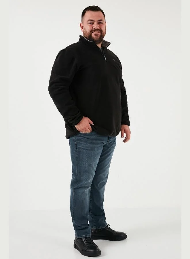 Buratti  Buratti Regular Fit Anti-Pilling Plus Size Stand Collar Winter Raised Polar Fleece Men's POLAR 5906001B for Men | Best Price UAE