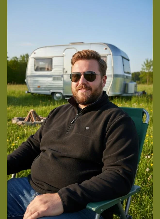 Buratti  Buratti Regular Fit Anti-Pilling Plus Size Stand Collar Winter Raised Polar Fleece Men's POLAR 5906001B for Men | Best Price UAE