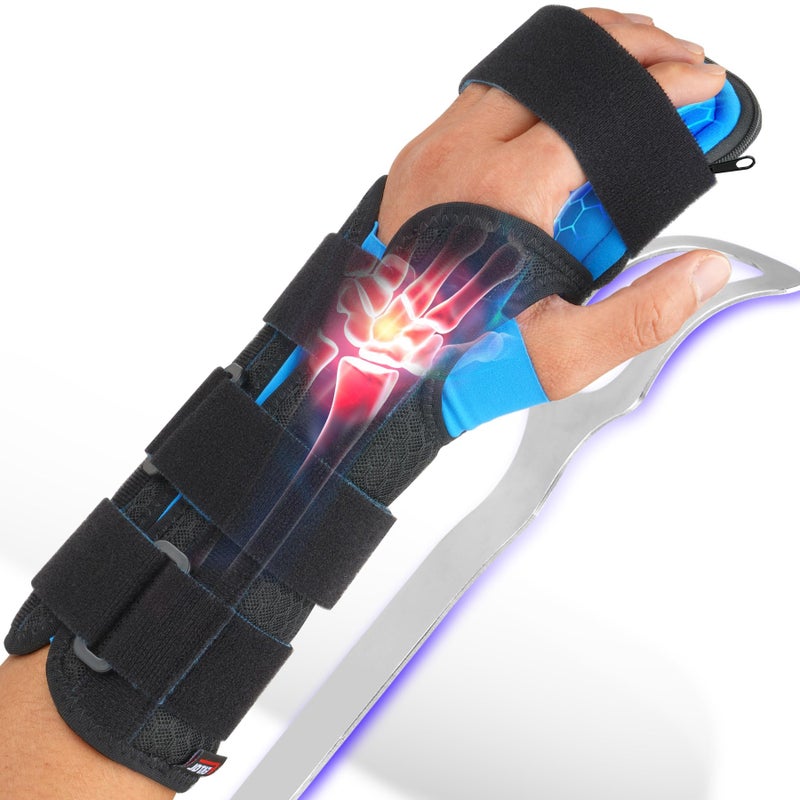 FEATOL Resting Hand Splint Stroke Hand Night Immobilizer with Removable Splints Pain Relief For Carpel Tunnel Stroke Recovery Arthritis TendinitisFunctional Support Wrist Finger BraceLeft Hand LargeFor Men and Women