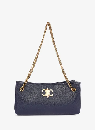 Cuple Pebbled faux leather shoulder bag with chain strap