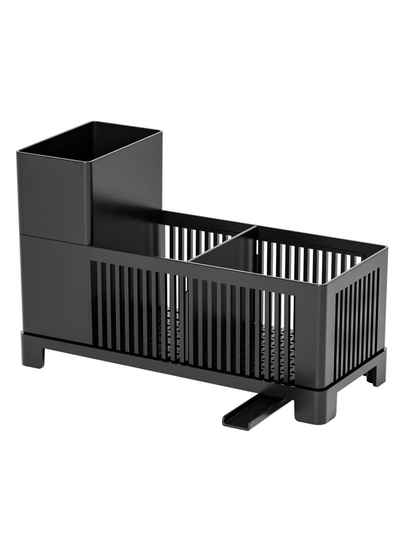 Mmmon Sink Caddy,Kitchen Sink Organizer,BlackSponge Holder with High Scrub BrushHolder,Plastic Kitchen CountertopOrganizer,Multipurpose Sponge DrainRack,Dish Soap,Dish sponge Holder,SoapDispenser,1Pc - Image 2