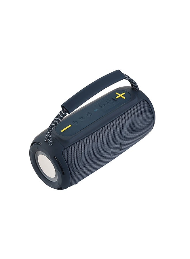 LAWAZIM Waterproof Bluetooth Double Speaker - 5W Blue Color With LED Light - Portable Boombox Style Speaker with Dual Drivers, AUX/TF/USB/FM/ Playback - Ideal for Travel, Outdoor, Indoor, and Home Use - Image 3