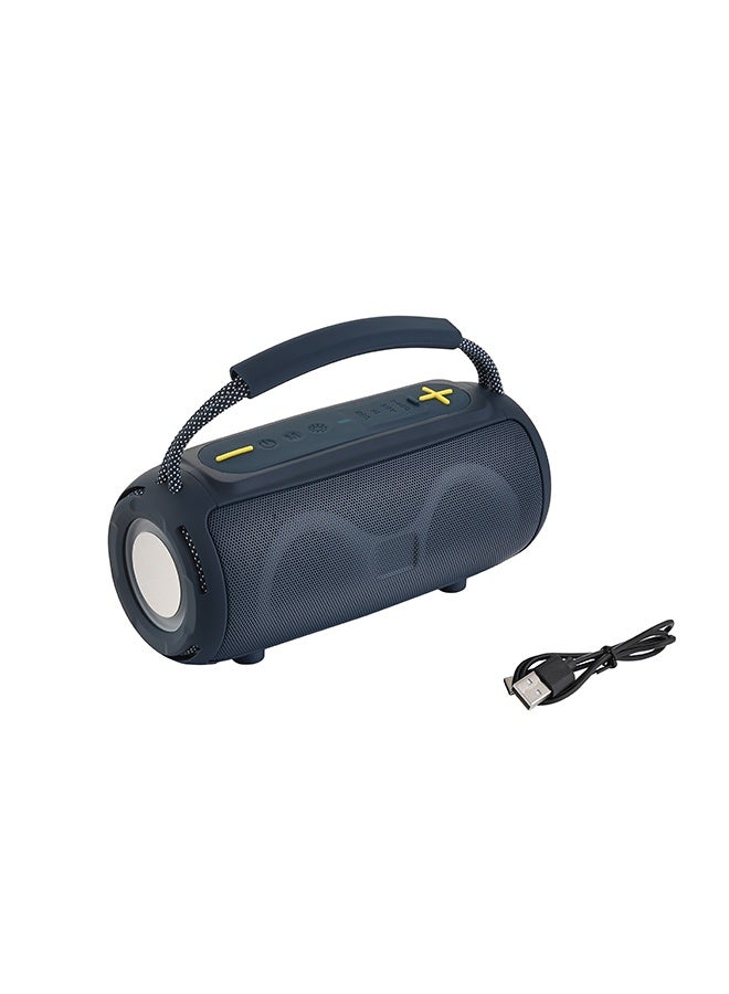 LAWAZIM Waterproof Bluetooth Double Speaker - 5W Blue Color With LED Light - Portable Boombox Style Speaker with Dual Drivers, AUX/TF/USB/FM/ Playback - Ideal for Travel, Outdoor, Indoor, and Home Use - Image 2