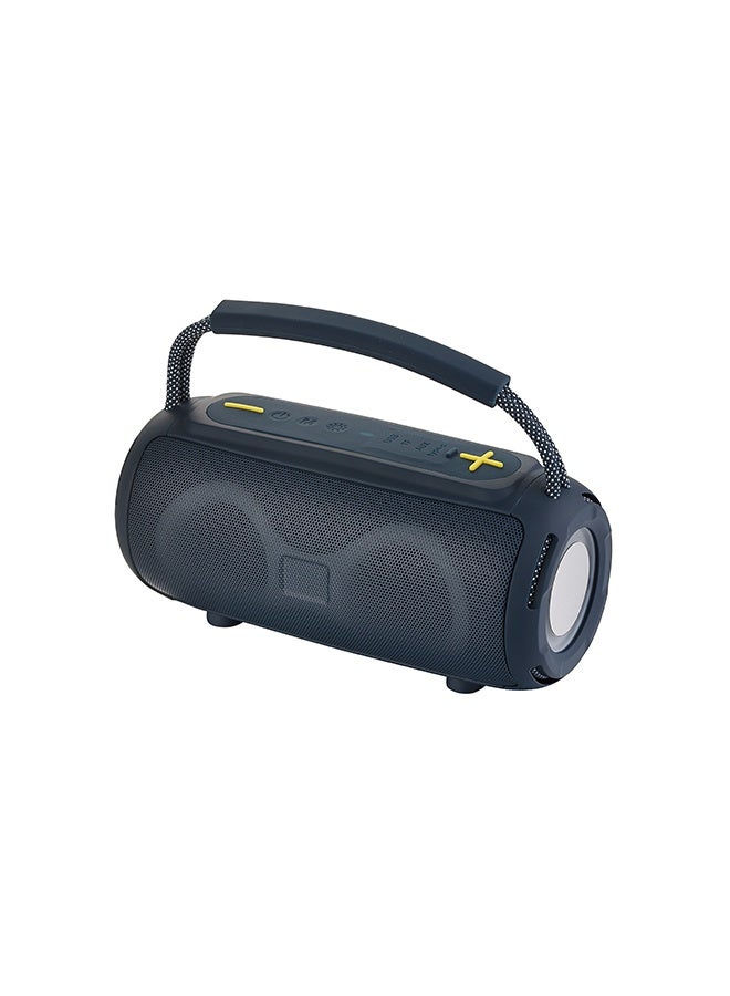 LAWAZIM Waterproof Bluetooth Double Speaker - 5W Blue Color With LED Light - Portable Boombox Style Speaker with Dual Drivers, AUX/TF/USB/FM/ Playback - Ideal for Travel, Outdoor, Indoor, and Home Use - Image 4