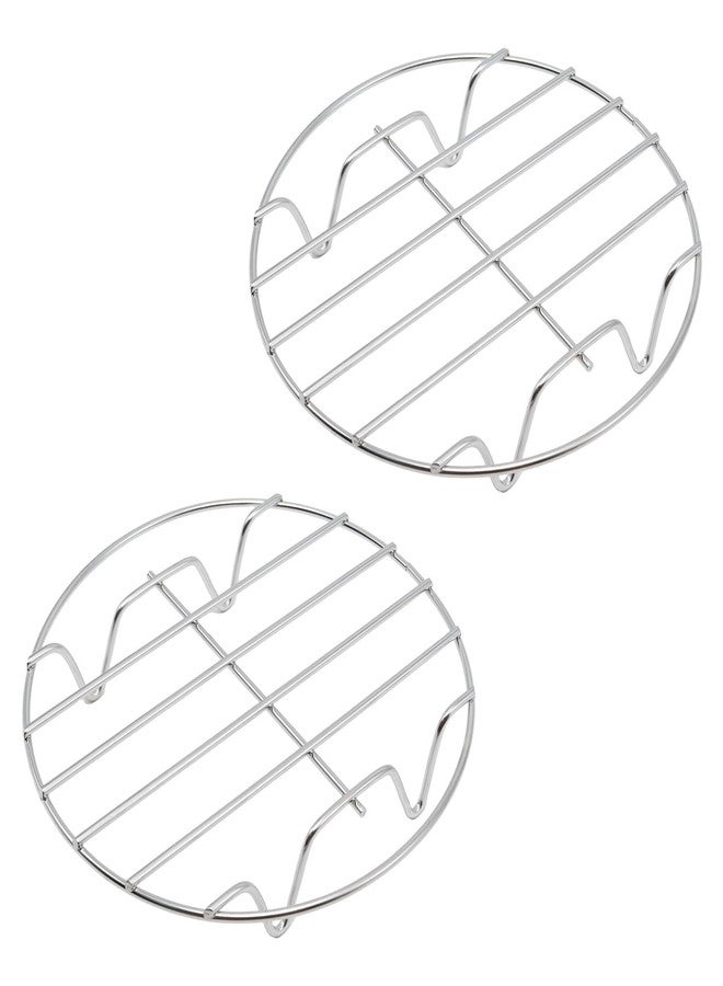 Pocoxll 2 Pack Round Cooking Racks, 304 Stainless Steel Baking and Cooling Steaming Roasting Rack for Air Fryer Pot Pressure Cooker Canning(5.9 Inch) - Image 1