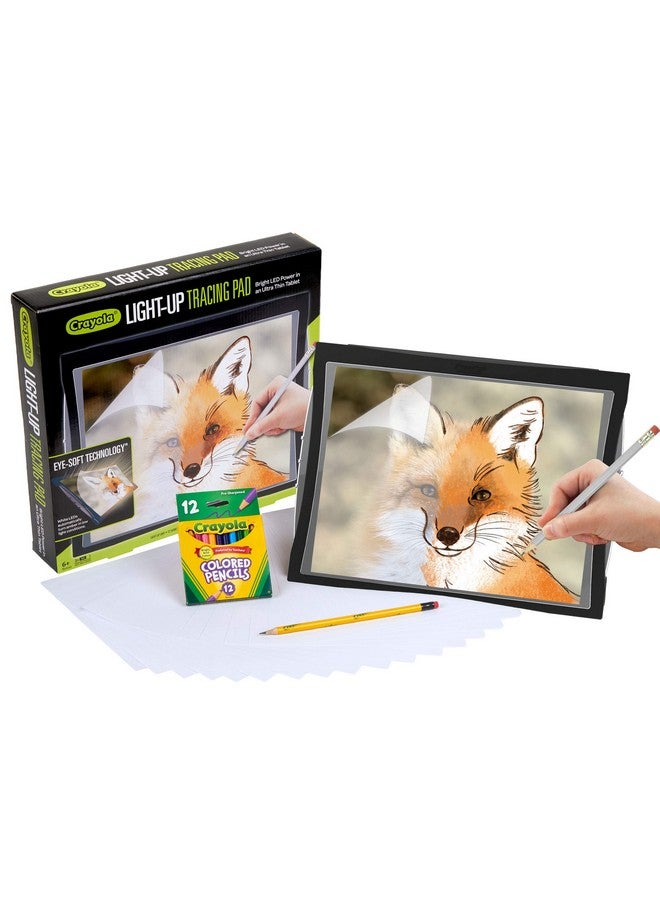 Crayola Light Up Tracing Pad with Night Mode and Colored Pencil Set, Gift, Ages 6, 7, 8, 9, 10 - Image 1