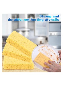 KASTWAVE Car Wash Sponges, 10 Pcs Compressed Cellulose Sponges, Natural Wood Pulp Sponges for Dish Bowl Washing, Household Cleaning Scrub Sponges Absorbent Good for Kitchen Bathroom Car  - Image 2