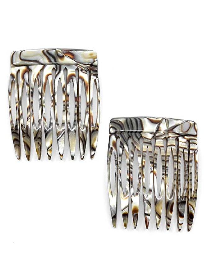 CAMILA Paris Cp2332/2 French Hair Side Combs Handmade Onyx Flexible Durable Small Decorative Hair Combs Strong Hold Ladies Hair Comb Clips No Slip Styling Hair Accessories For Women Made In France - Image 1