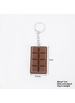Generic Simulation Food Play Chocolate Food Model Miniature Food Play Valentine's Day Gift Dessert Shop Creative Play House Toys-Color:Light Brown Chocolate (keychain)-Size:6*3.5cm  - Image 1