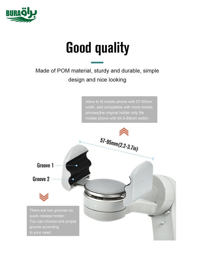 For DJI OM4 STARTRC Handheld Gimbal Quick Release Magnetic Buckle Clamp Expansion Bracket (Grey)