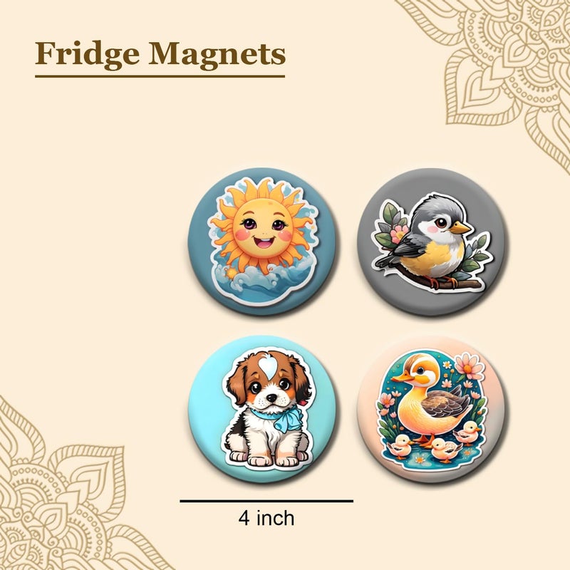 Livello Wooden Fridge Magnets for Home & Kitchen | Gift Items | Refrigerator Decorative Magnet | Funny Magnets | Kitchen Funny | Indian Cultural Themed Magnets (Multicolor 10) - Image 4
