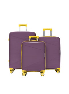 BRITISH TOURISTER 3-Piece Hardshell Polypropelene Spinner Luggage Set (Small, Medium, Large) -  Purple  - Image 1